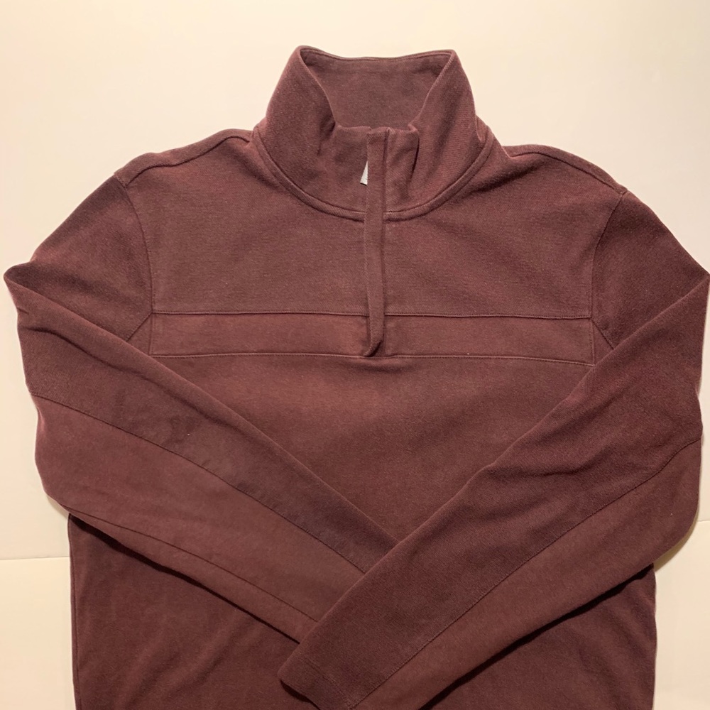 Perry Ellis Rib Knit 1/4 Zip Long Sleeve Shirt